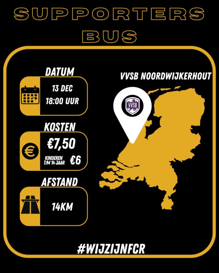BUSREIS | VVSB – FC Rijnvogels 13 december. Iedereen welkom!