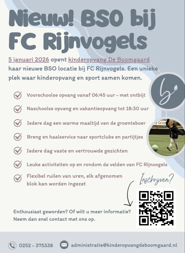Nieuws | BSO bij FC Rijnvogels