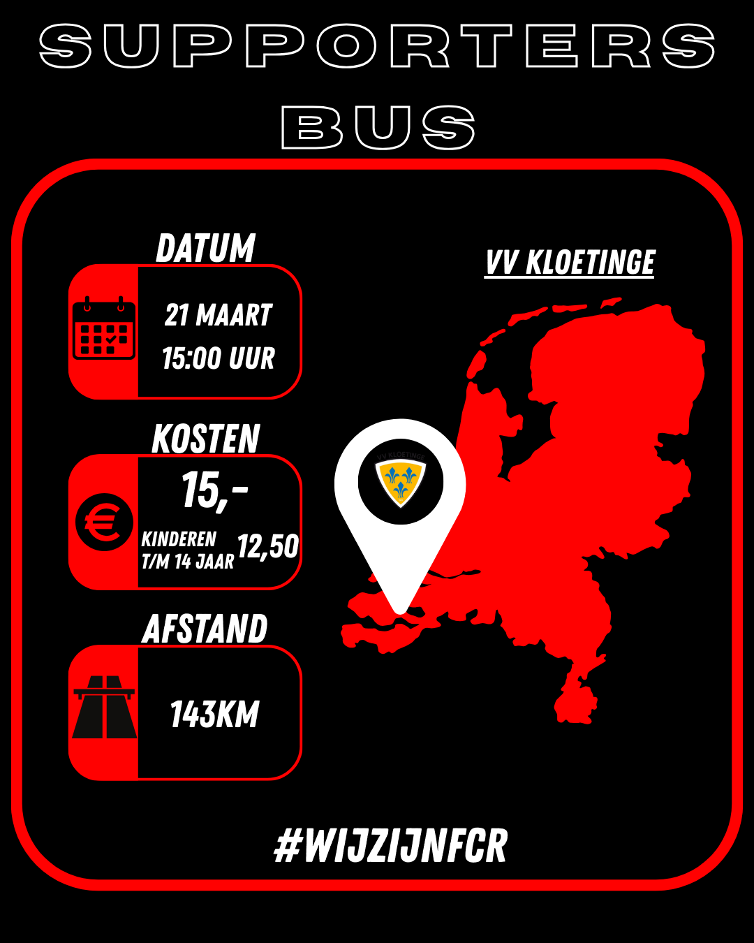 Uitwedstrijd | Support heren 1 tijdens de uitwedstrijd tegen Kloetinge