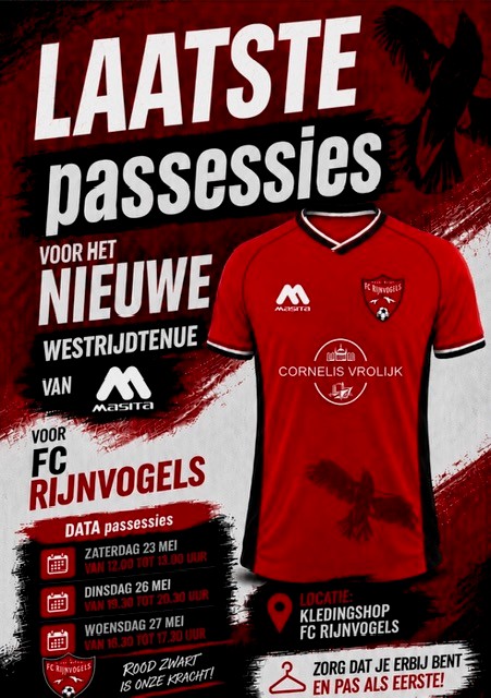 KLEDINGSHOP NIEUWS: PASMOMENTEN NIEUWE WEDSTRIJDTENUES.